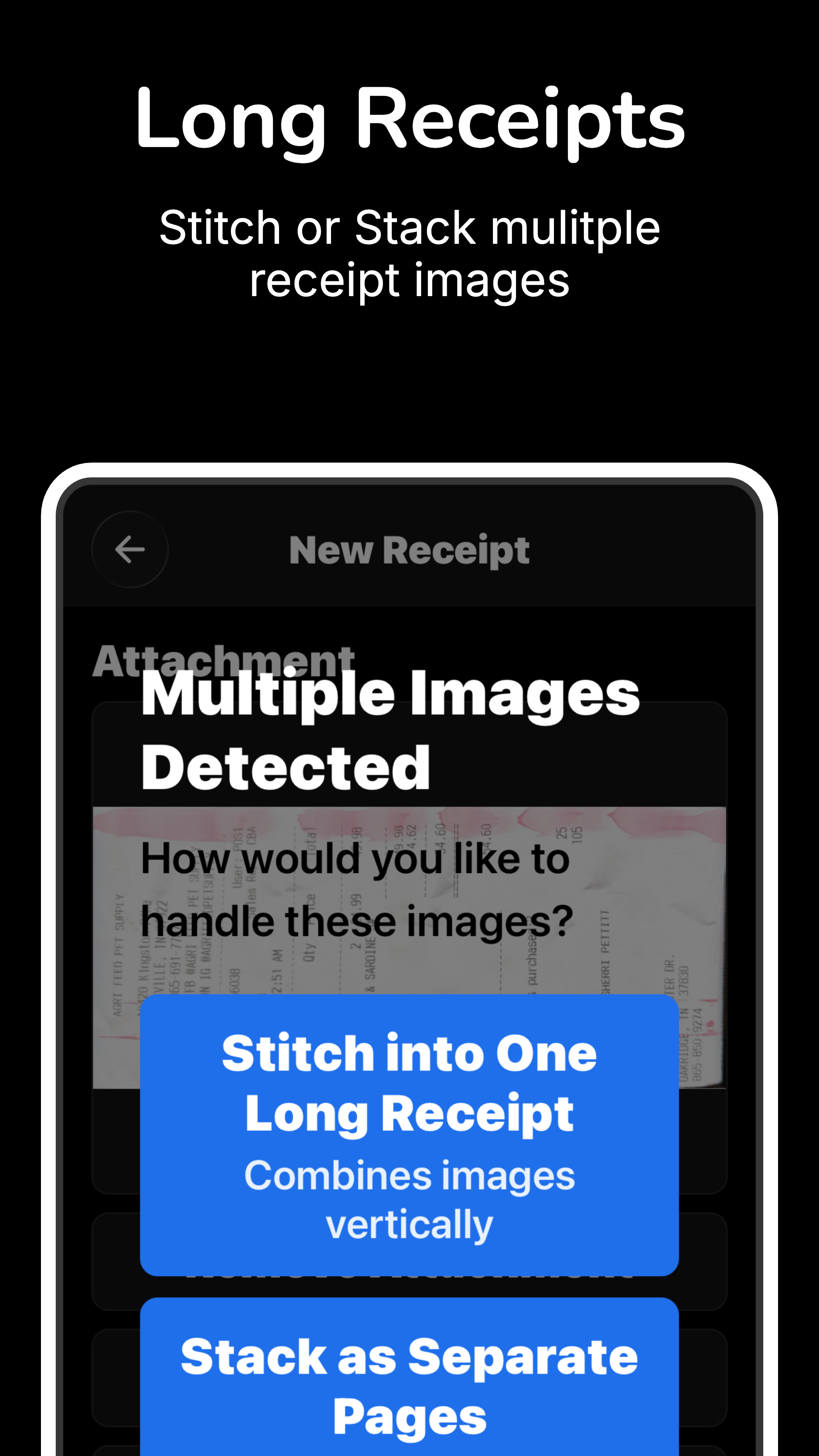 Long Receipts - Stitch multiple images